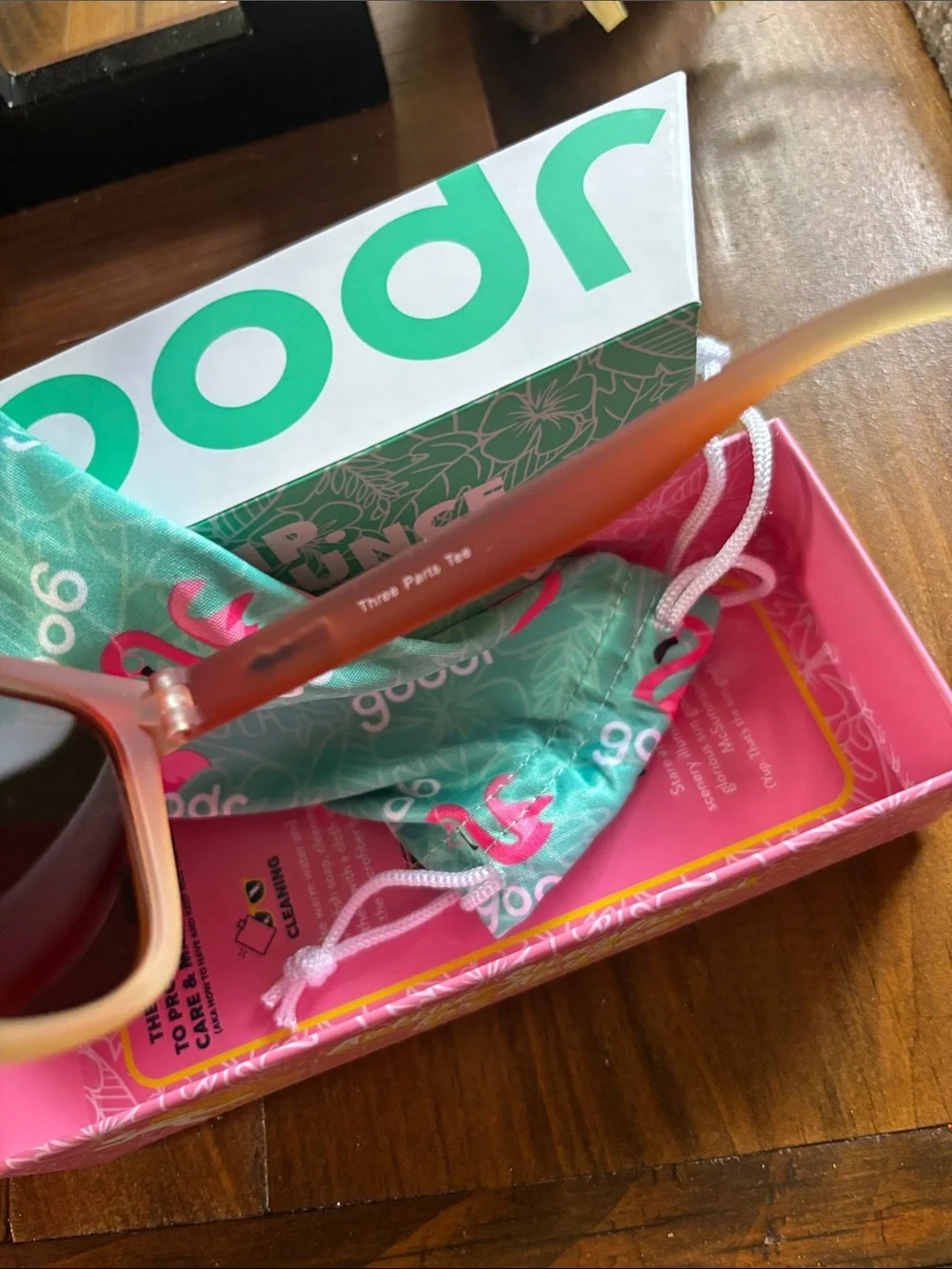Goodr Ombre Rectangular Sunglasses — Peach to Cream Frame